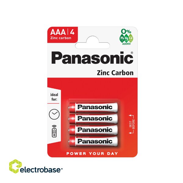BATAAA.ZN.P4; LR03/AAA baterijas Panasonic Zinc-carbon MN2400/E92 iepakojumā 4 gb.