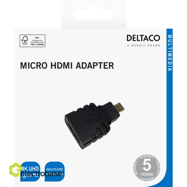 HDMI - micro HDMI adapter DELTACO 4K UHD 30Hz, black / HDMI-24-K / R00100027 4