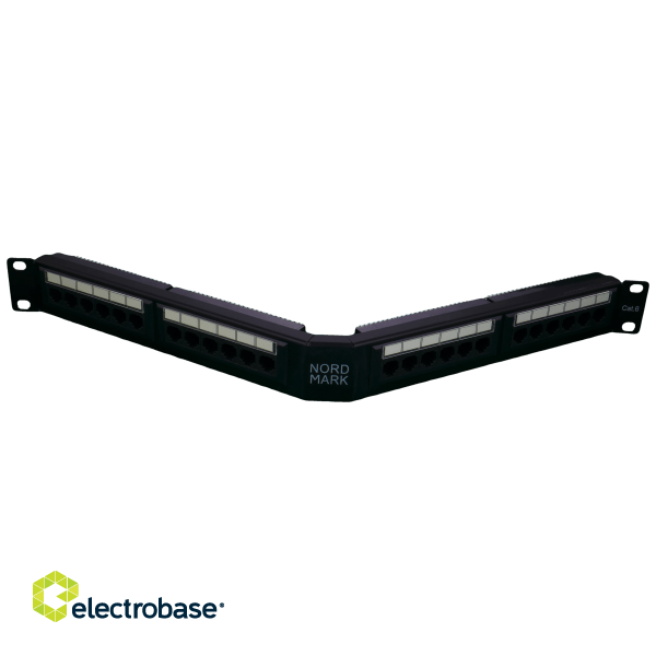 c6 angled  Patch panel 24 port, keystones type, 19''  Nordmark Structured LAN Cabling system