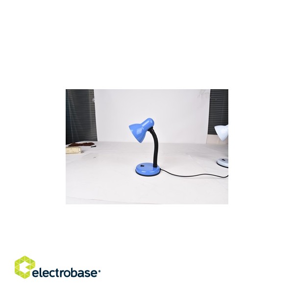DESK Lamp 220V E27 iron lampshade, plastic base, 140*300mm, 1.2m 0.5mm² cable, blue
