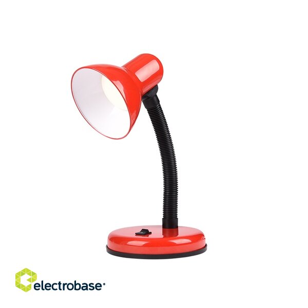 DESK Lamp 220V E27 iron lampshade, plastic base, 140*300mm, 1.2m 0.5mm² cable, red