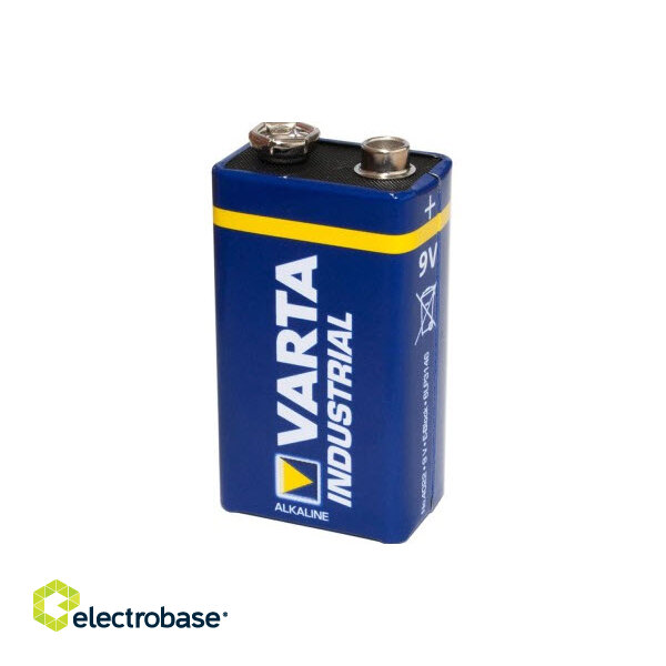 BAT9.ALK.VI1; 6LR61/9V  baterijas Varta Industrial Alkaline MN1604/4022 iepakojumā 1 gb.