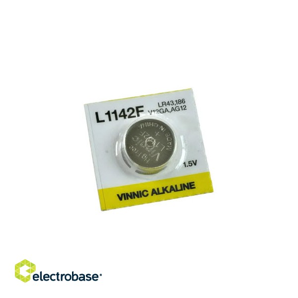 BATG12.VNC; G12 baterija Vinnic Alkaline LR1142/LR43/186 be pakuotės 1vnt.