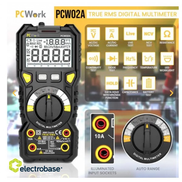 Multifunkcionāls digitālais multimetrs| PCW02A | PCWork 2