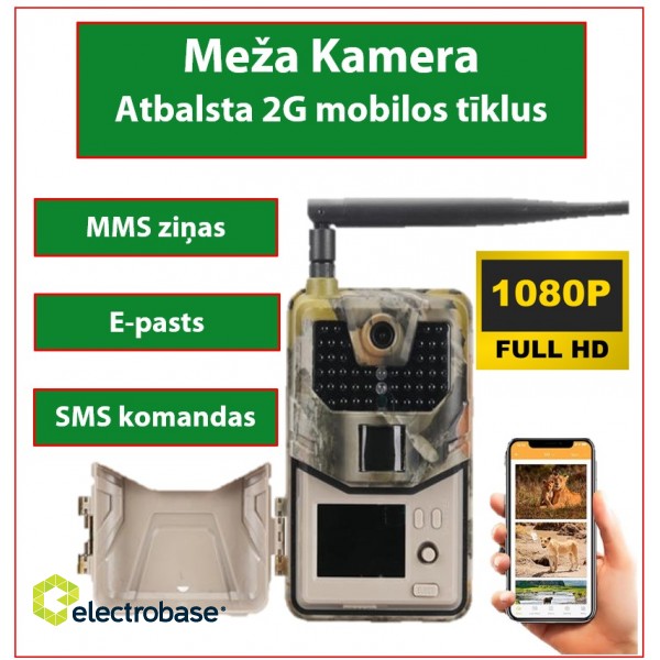 Meža Mednieku kamera, atbalsta 2G mobilos tīklus, Foto 20MP, Video 1080P, 120° kustības detekcija 9