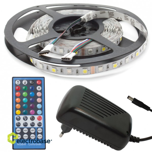 Colorful RGBW 300LEDs 12V LED Strip set with remote and control unit. 5 meters image 2
