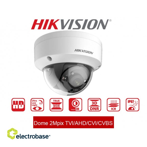 Dome 2Mpix TVI/AHD/CVI/CVBS Turbo HD camera :: DS-2CE56D8T-VPITF :: HIKVISION