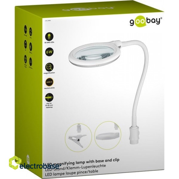Goobay table lamp with LED lighting and magnifying glass, 6 W