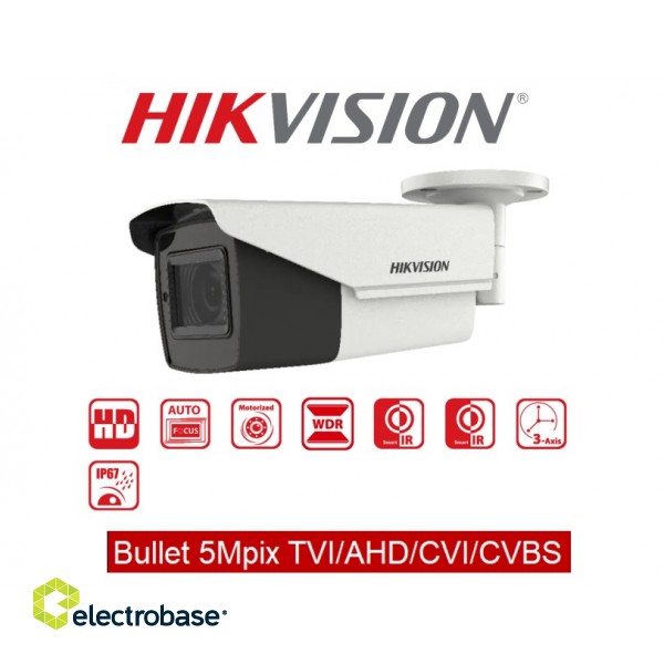 Bullet 5Mpix TVI/AHD/CVI/CVBS Turbo HD camera :: DS-2CE12KF3T :: HIKVISION