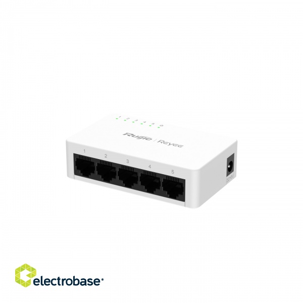 5-Port Gigabit unmanaged Switch: 5 Gigabit RJ45 ports, unmanaged, plastic case.