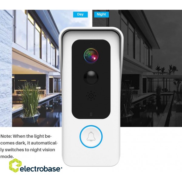 Battery Doorbell WiFi | Outdoor Camera + Chime| 2MP | Tuya | White фото 6