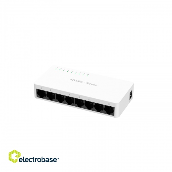 8-Port Gigabit nevadāms komutators: 8 Gigabit RJ45 porti, nevadāms, plastmasas korpuss.