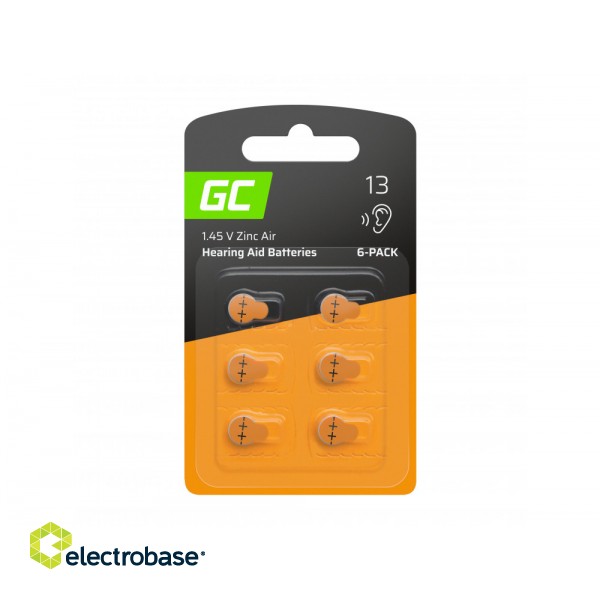 6x Battery Green Cell for hearing aid Type 13 P13 PR48 ZL2 ZincAir