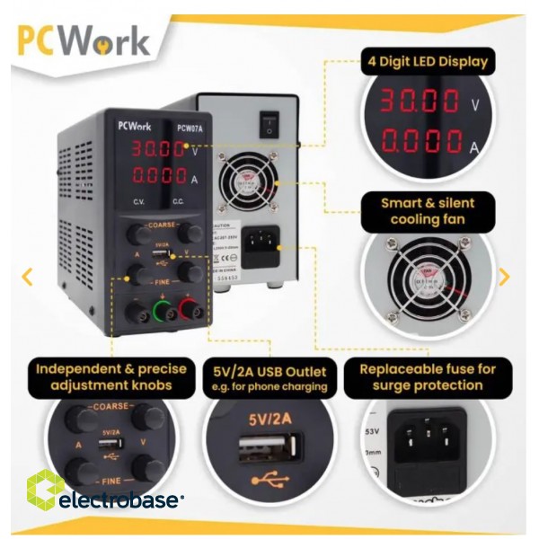 Laboratorijas barošanas avots | PCW07A | PCWork 3