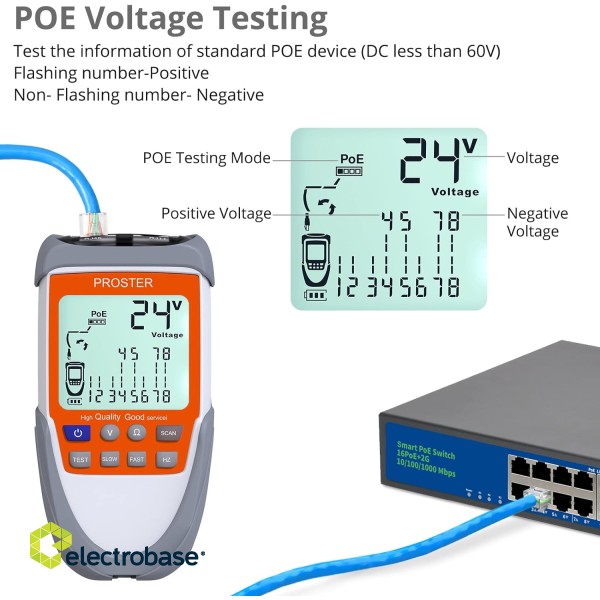 Wire Tracker Network Cable Tester with POE Test 5
