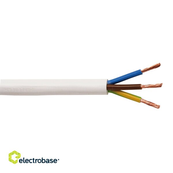 OMY 3X2.5 lokans elektrības kabelis ar vara dzīslu. Paredzēts lietošanai iekštelpās.
