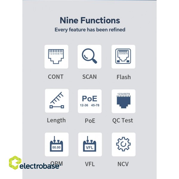 Multifunctional Cable Detector | POE test | Optical fiber signal tester paveikslėlis 3