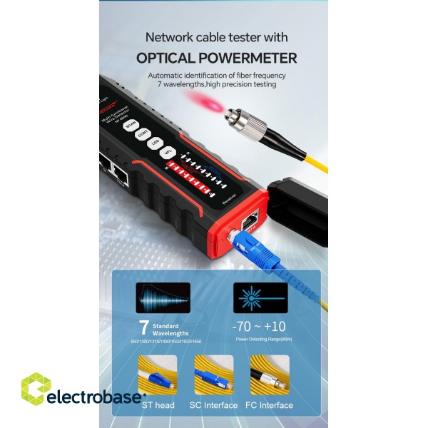 Multifunctional Cable Detector | POE test | Optical fiber signal tester paveikslėlis 12