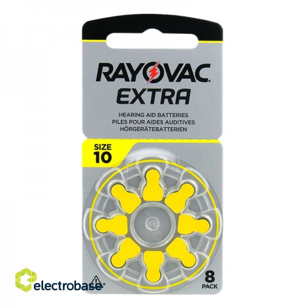 Dzirdes aparāta baterija | izmērs 10 | 1.45V Rayovac Extra Advanced Zn-Air PR70 iepakojumā 8 gb.