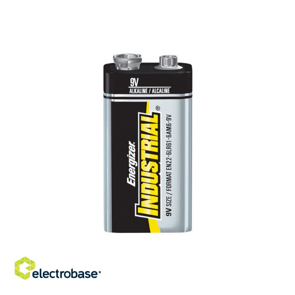 BAT9.ALK.EI; 6LR61 9V baterijos 9V Energizer Industrial Alkaline MN1604/522 be pakuotės 1 vnt.
