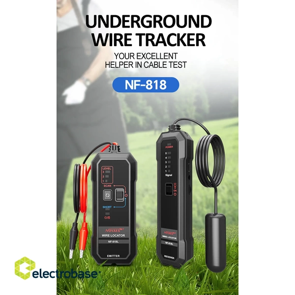 Noyafa NF-818L Underground Cable Locator Wire Tracer Detector with Earphone Test Network Cable Tracker Telephone Line Tester 4