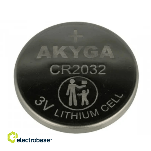 CR2032 akku 3V Akyga litium - 1 kpl. ilman pakkausta (25 kpl teollisuuspakkaus.) image 1