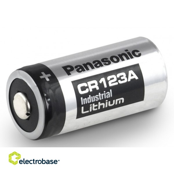 CR123A baterijas Panasonic Industrial 1550mAh litija iepakojumā 1 gb. image 1