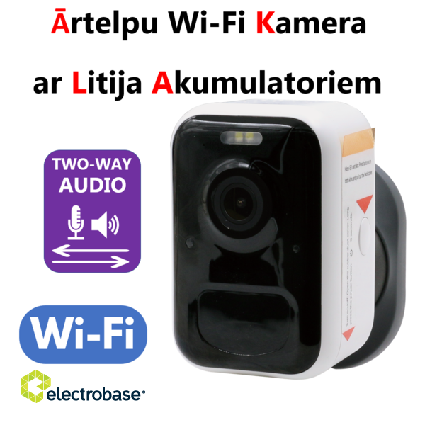 WIFI videonovērošanas kamera ar iebūvētiem akumulatoriem, 2MPix, Mikrofons un Skaļrunis 2022