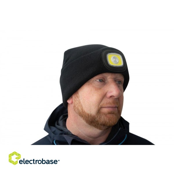 Nightsearcher hat with USB charger - black  max 200lm