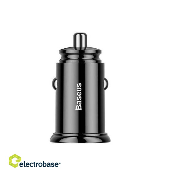 Circular Plastic A+C 30W PPS Car Charger Black image 2