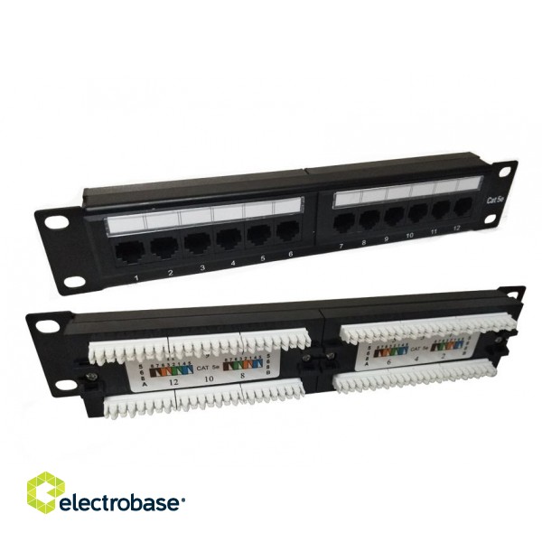 CAT6 UTP patch panel/ 10' 12 ports Nordmark Structured LAN Cabling system image 2