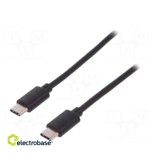 Kabelis | USB 2.0 | abas puses, USB C spraudnis | niķelēts | 1,8 m | melns