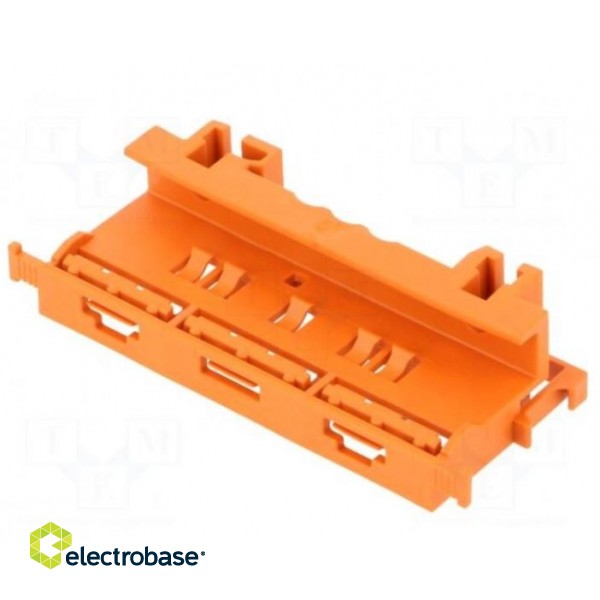 Mounting bracket WAGO 221 Series - for 4 mm² connectors on DIN-35 rail Orange 221-500 image 1