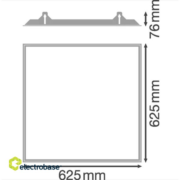 LED Paneļa zemapmetuma rāmis reģipša griestiem, PANEL 600 RECESSED MOUNT FRAME image 2