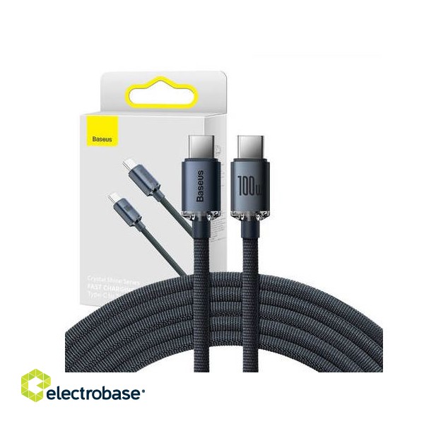 Crystal Shine Cable USB-C to USB-C 100W 1.2m Black фото 1