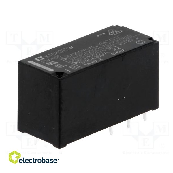 Relay:electromagnetic;SPDT;Ucoil:12VDC;16A/250VAC;16A/24VDC