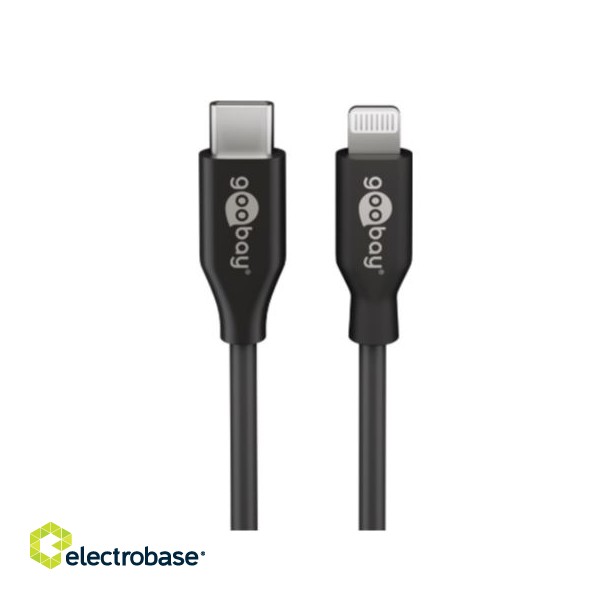 Goobay Lightning - USB-C charging and sync cable, 1m, black, Plastic bag