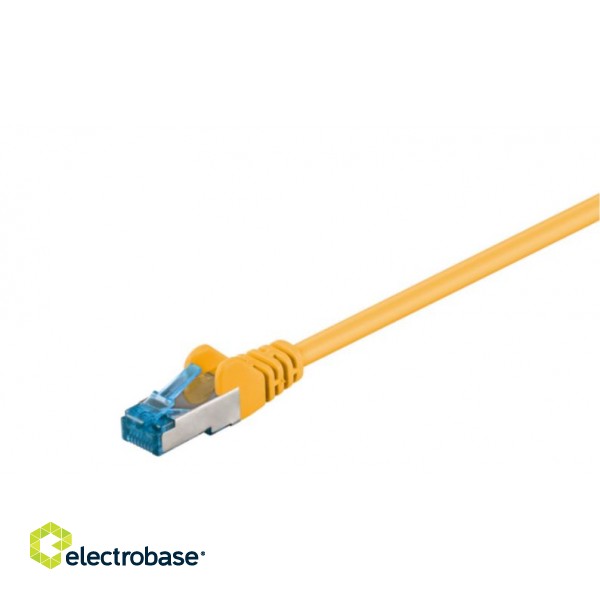 Goobay CAT 6A patch cable, S/FTP (PiMF), yellow, 2 m, Dust protection Bag - LSZH halogen-free