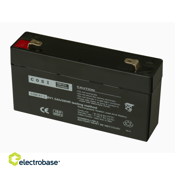 6V 1.3Ah akumulators COSI akumulatoru veikals ElectroBase.lv