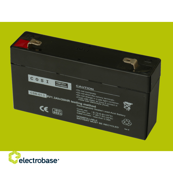 6V 1.3Ah akumulators COSI akumulatoru veikals ElectroBase.lv 2020