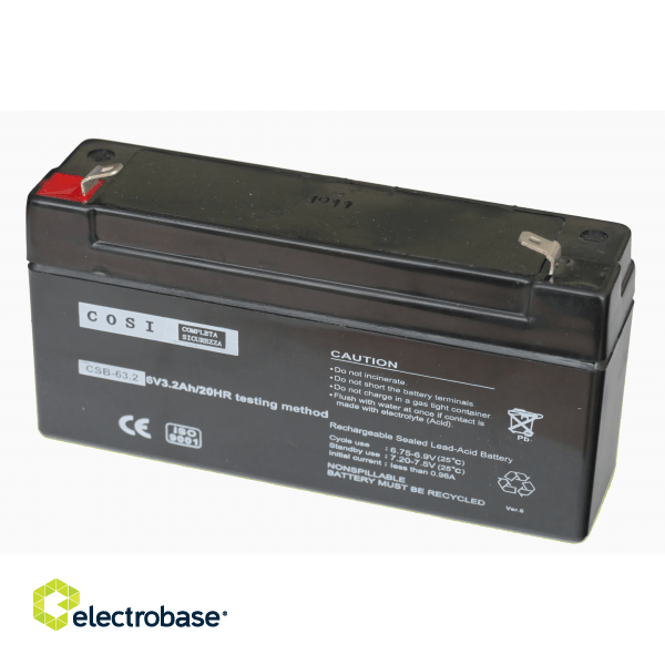 6V 3.2Ah akumulators COSI akumulatoru veikals ElectroBase.lv
