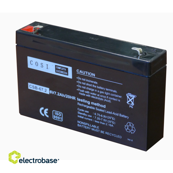 6V 7.2Ah akumulators akumulatoru veikals ElectroBase.lv