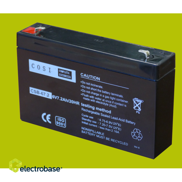 6V 7.2Ah akumulators akumulatoru veikals ElectroBase.lv 2020-2