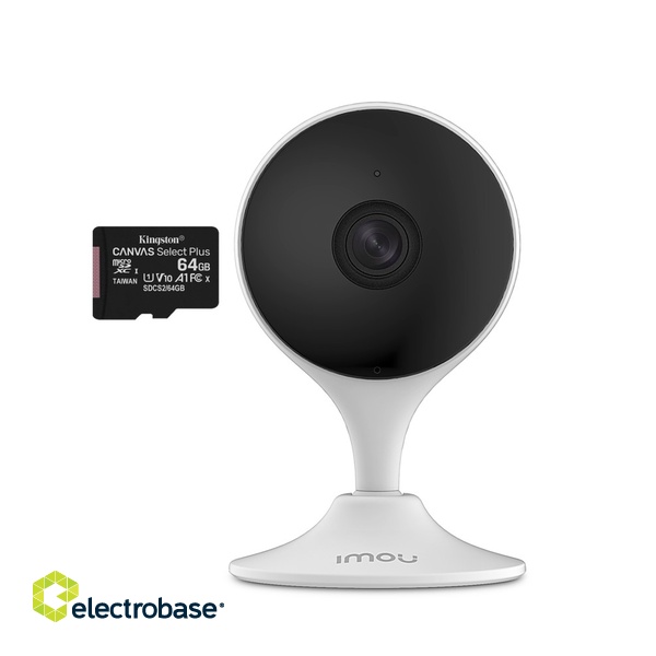 Iekštelpu Wi-Fi Camera Cue 2 1080p komplektā ar 64GB SD karti | Mikrofons + Skaļrunis