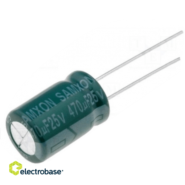 Capacitor: electrolytic; low impedance; THT; 470uF; 25VDC; ±20%