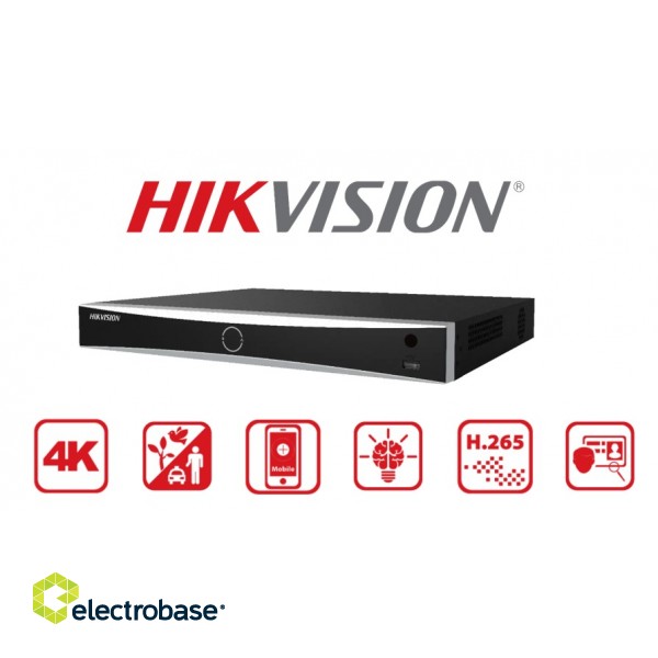 8-ch 1U K Series AcuSense 4K NVR Up to 8-ch IP camera inputs H.265+/H.265/H.264+/H.264 video formats Up to 2-ch@12 MP or 3-ch@8 MP or 6-ch@4 MP or 12-ch@1080p decoding capacity Up to 80 Mbps incoming bandwidth Adopt Hikvision Acusense technology to minimi