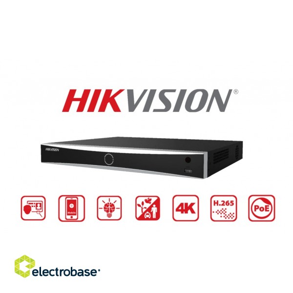 DS-7608NXI-K2/8P | HIKVISION | IP Video Input:: 12-ch 1080P, or 3-ch 4K