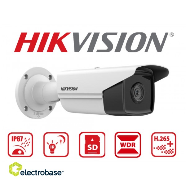HIKVISION 4MPix, BULLET IP Camera, 2.8mm, 1/2.8" Progressive CMOS,  IP66, DC12V & PoE DS-2CD2T43G2-4