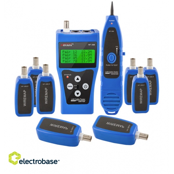 Noyafa NF-388 Wire Fault Locator Network Cable Tester with 8 Remotes. For RJ45 & RJ11 /USB/Coaxial Cable