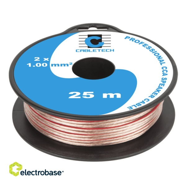 Akustiskais kabelis, CCA, 2x1.00 mm², 25 m